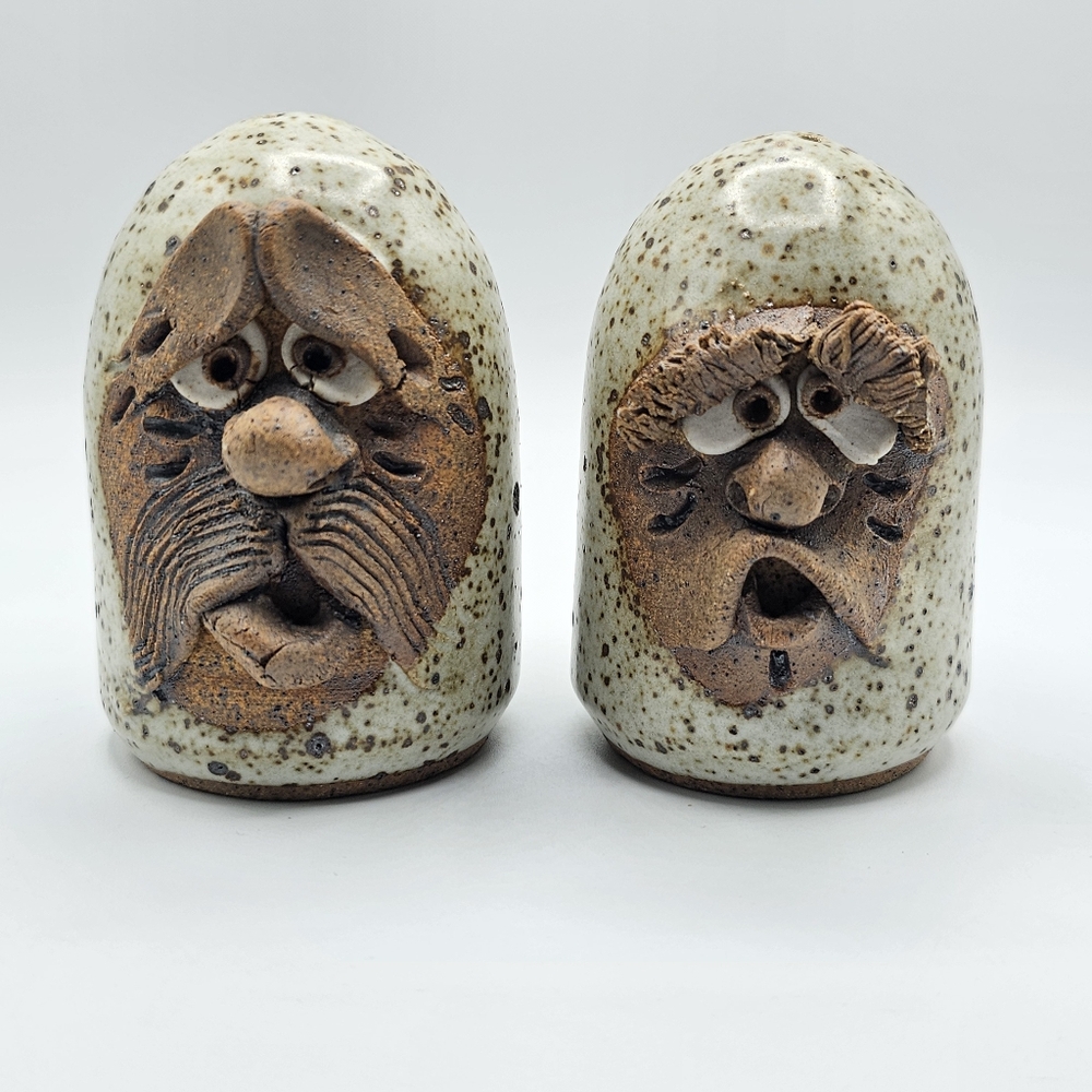 Vintage Salt and Paper shakers, Funny Ugly Faces